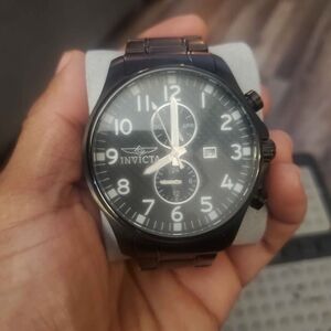 Invicta Black and Silver Chronograph Watch